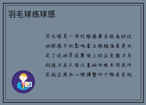 羽毛球练球感